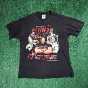 Vintage 1998 WCW NWO Wolfpac 'Run With The Pac' Wrestling T-Shirt XL Wrestling